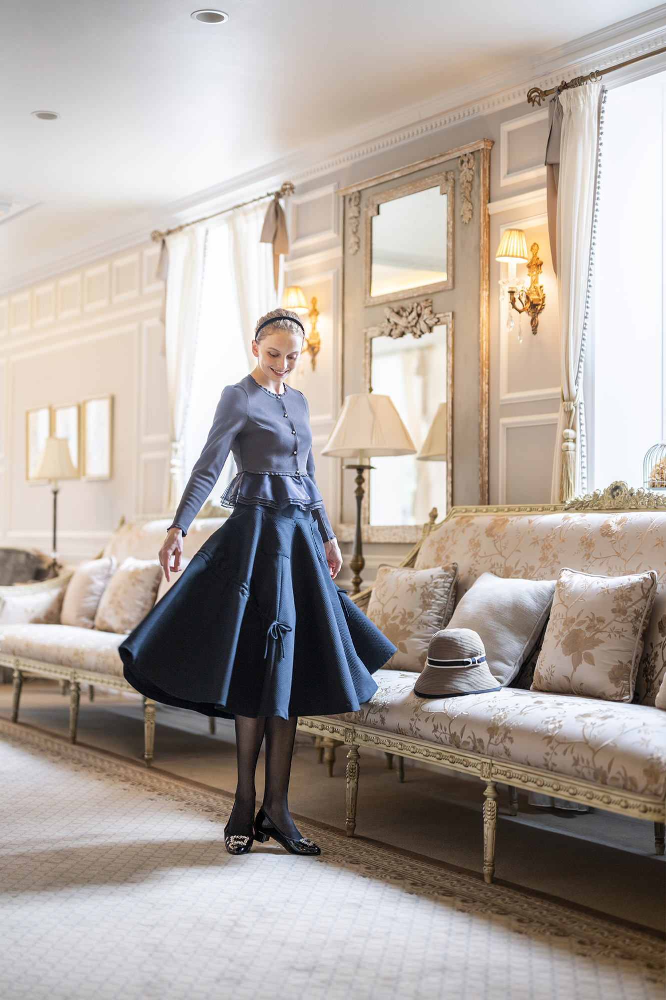 リボンドロスト アシンメトリーフレアスカート【JM2424BF】 商品詳細