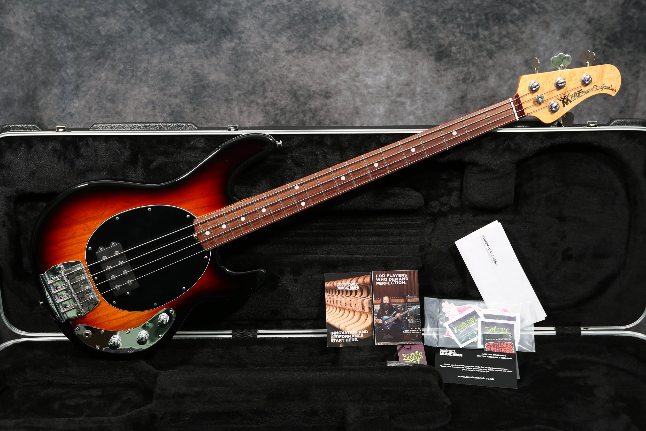 2017 Music Man Classic Stingray 4, Vintage Sunburst – Andy Baxter