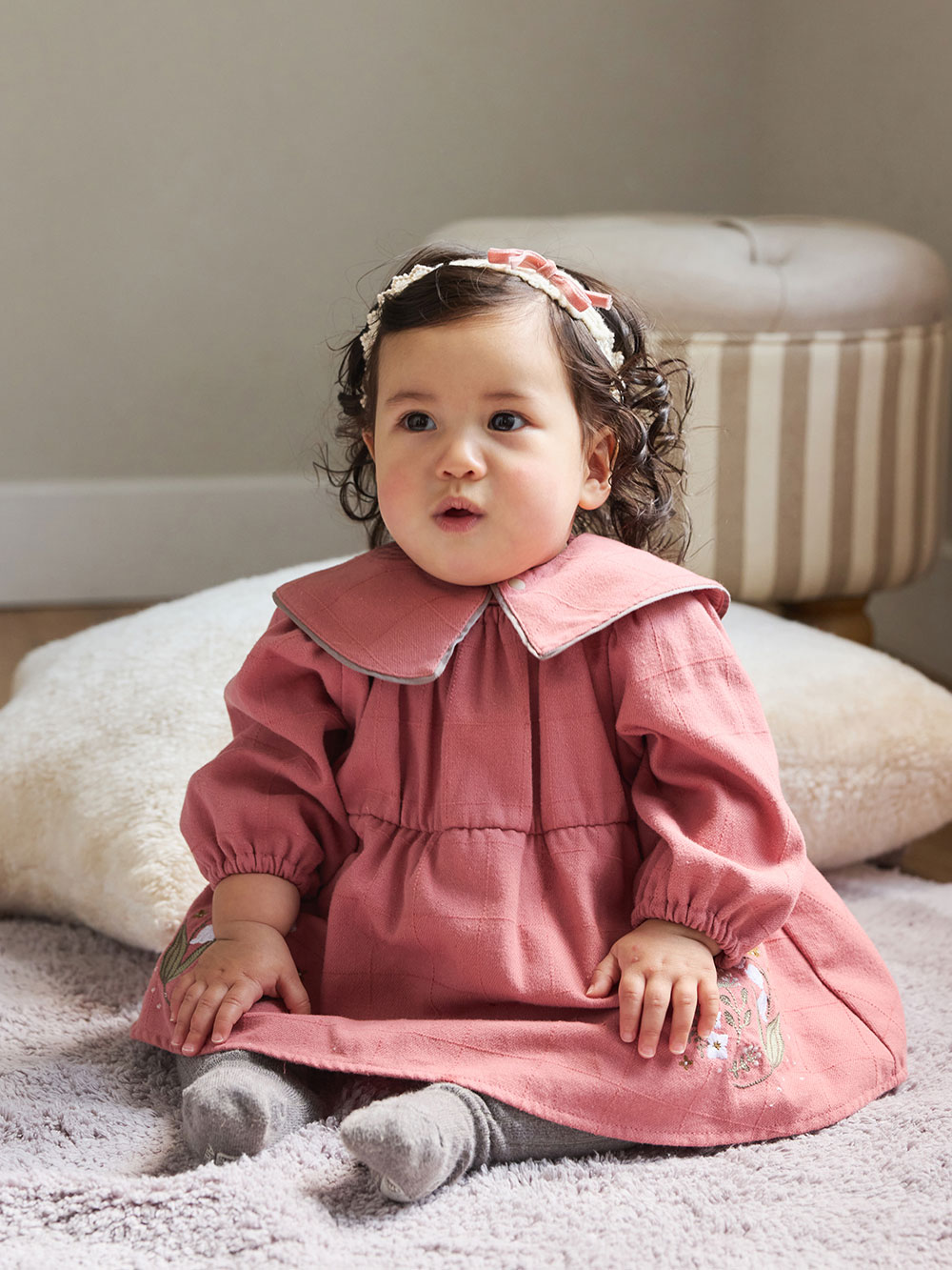 Seraph】スタイ付きすずらん刺繍ロンパース | ロンパース