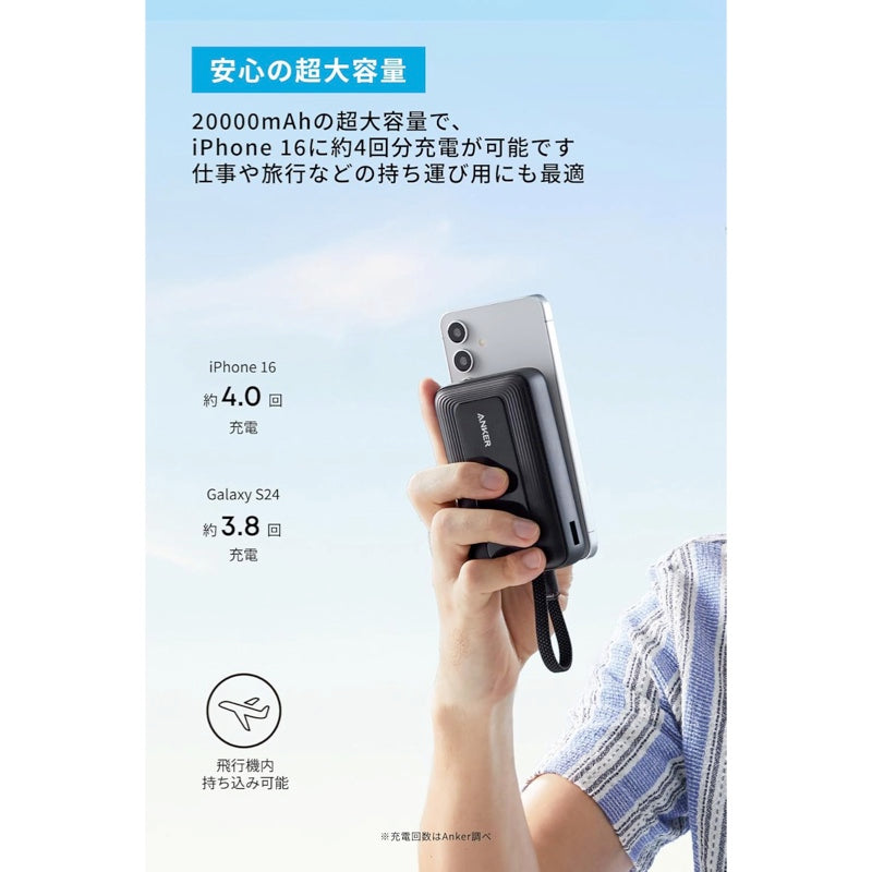 Anker Zolo Power Bank (20000mAh, 30W, Built-In USB-Cケーブル