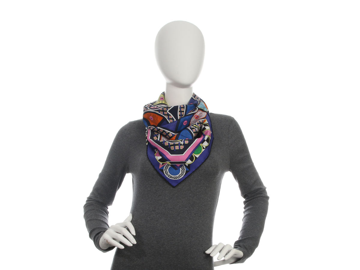 Hermès Le Tour du Monde en 63 Cases Silk Scarf 90cm