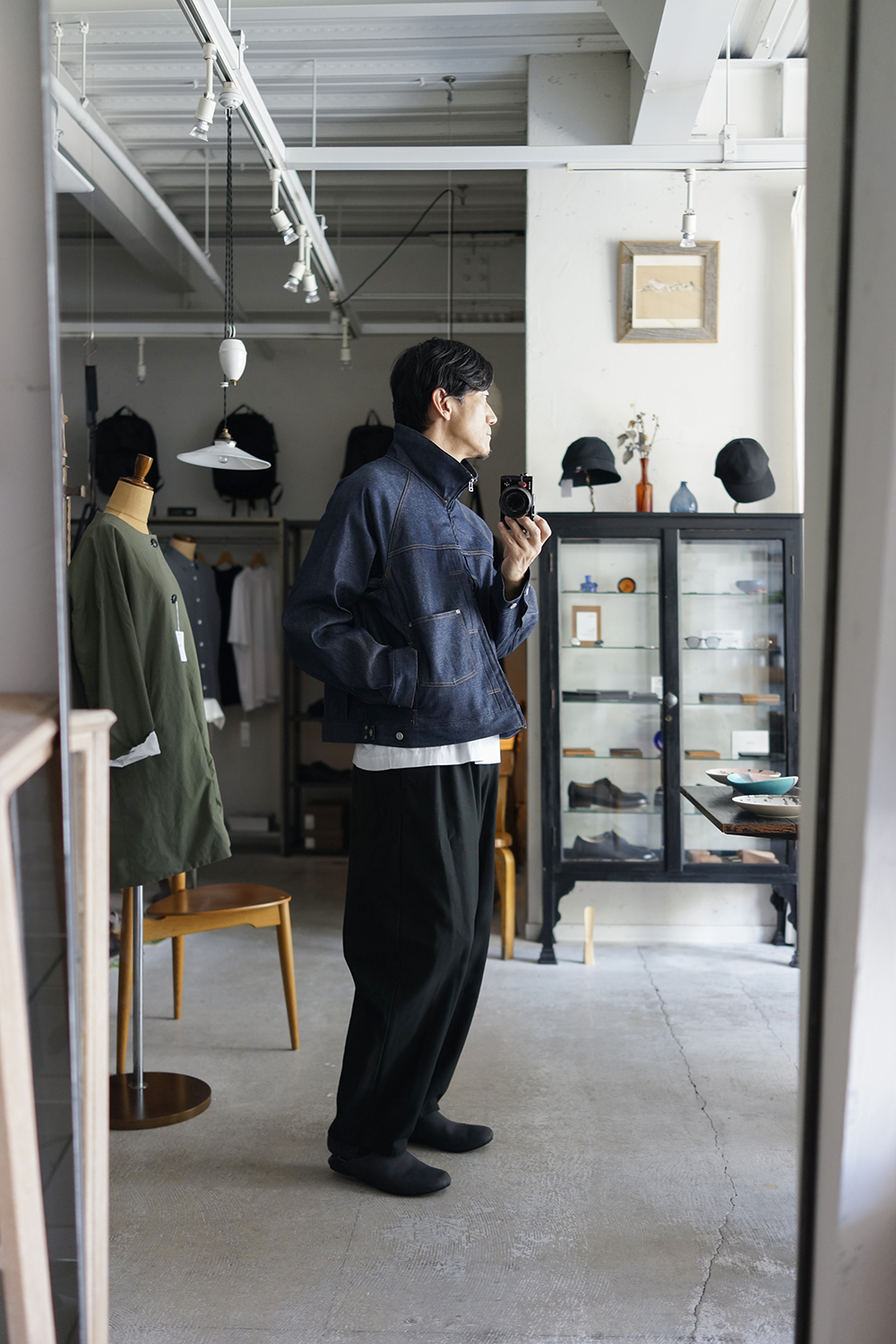 my beautiful landlet」OPEND ANTIQUE DENIM ZIP JACKET | ANOTHER LOUNGE