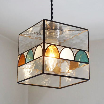 ステンドグラス ペンダントライト オーロラ 藤本幸治 アトリエ Ansan