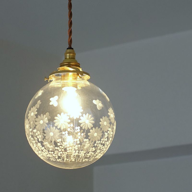 ポンポン花切子138ペンダントライト クリア 藤本幸治 アトリエ Ansan