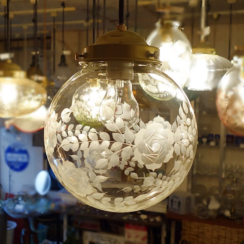 バラ切子ペンダントライト200 藤本幸治 アトリエ Ansan