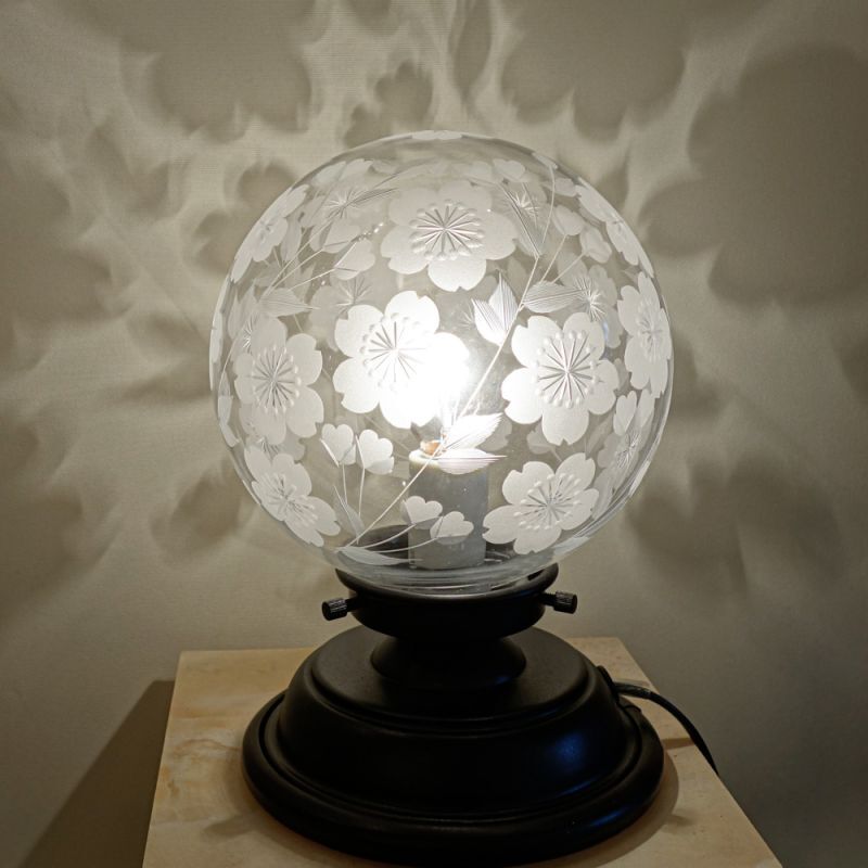 限定品 桜切子 丸型138 テーブルランプ クリア 藤本幸治 アトリエ Ansan