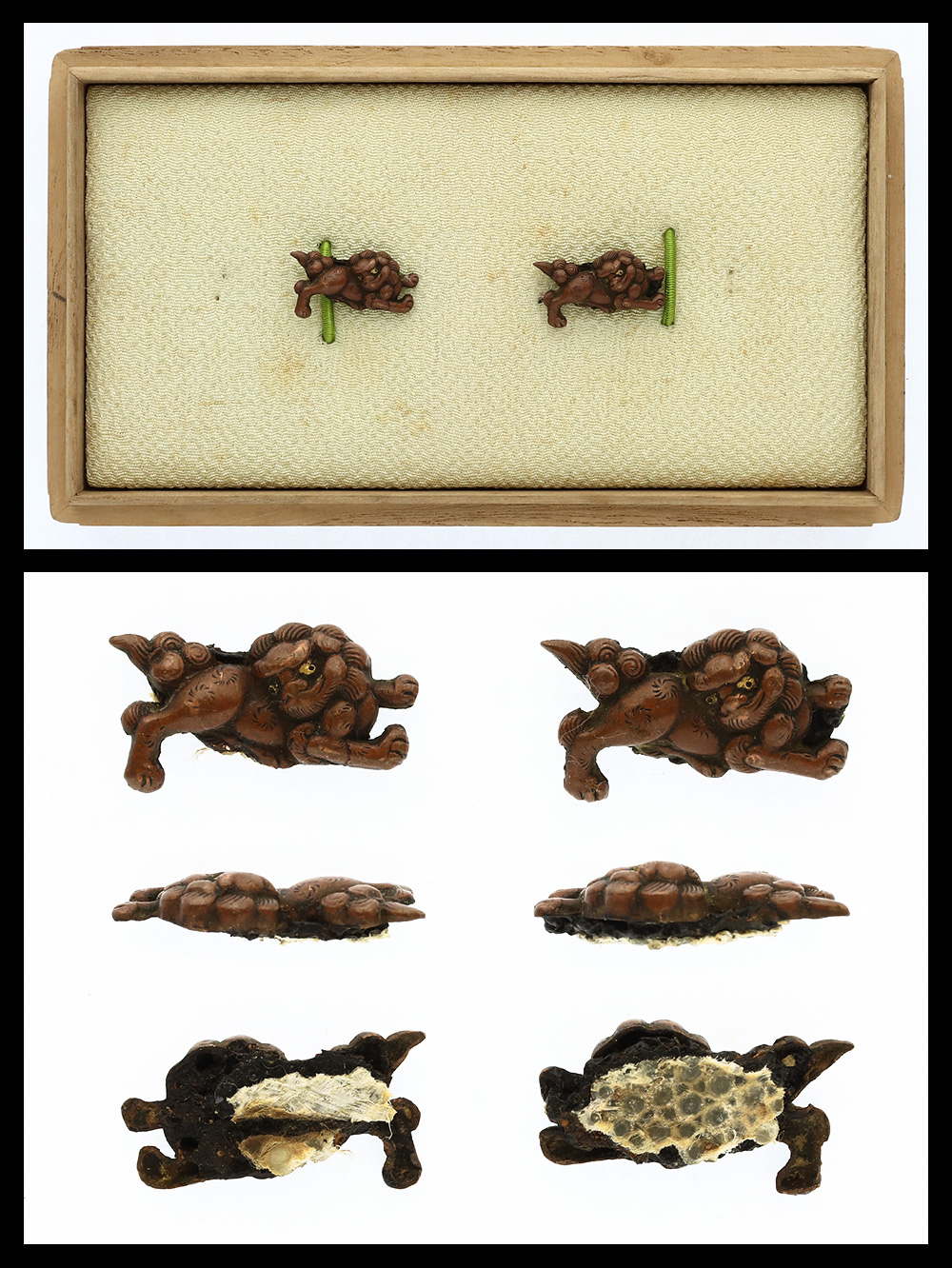 目貫:無銘:獅子 | 日本刀販売の葵美術