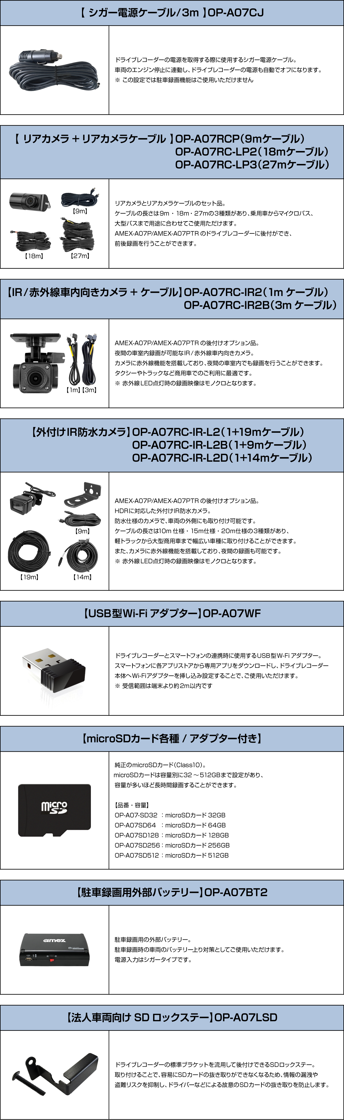 ドライブレコーダー AMEX-A07P/AMEX-A07PW｜株式会社青木製作所