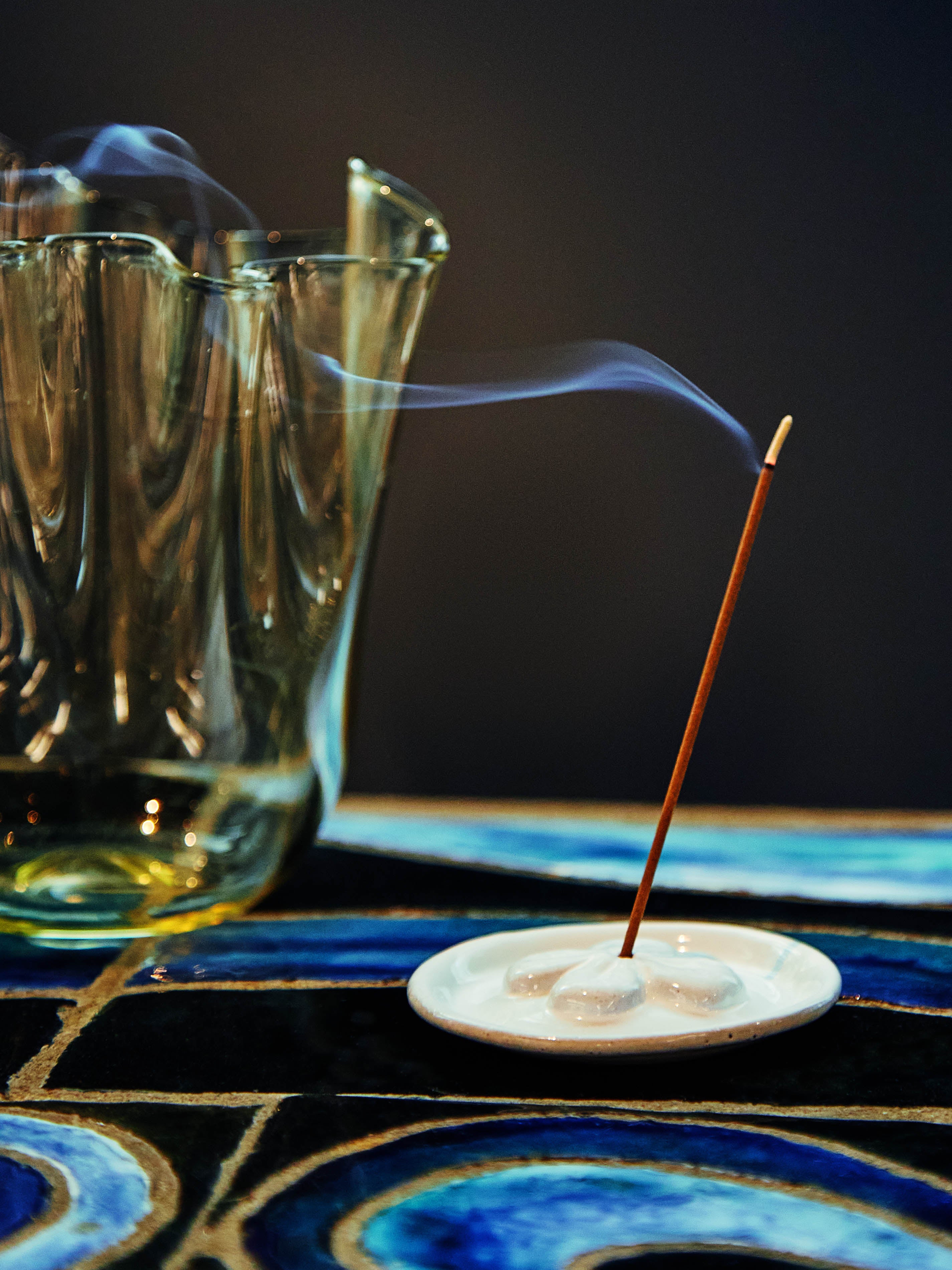 White Serena Hand-Glazed Ceramic Incense Holder by Astier de