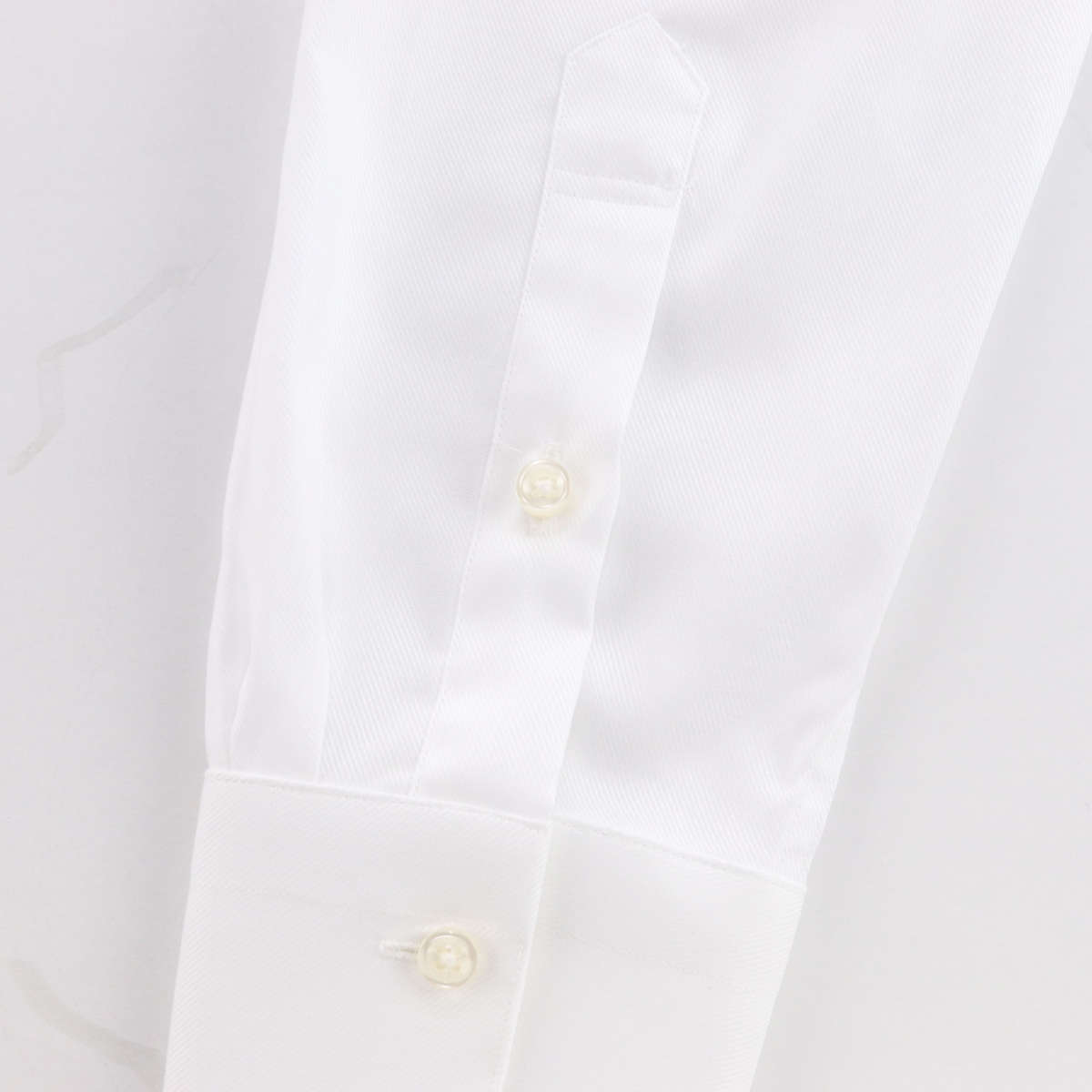 ドレスシャツ ワイシャツ ワイドカラー 白 無地 長袖 ツイル ホワイト