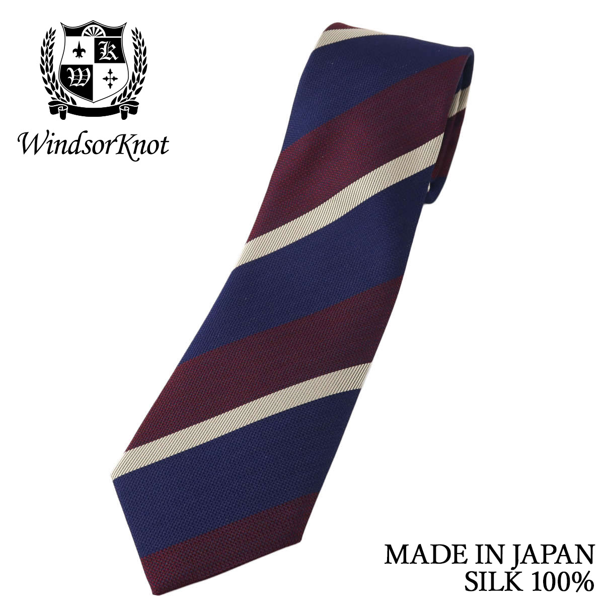 ネクタイ ウィンザーノット ネクタイ ストライプ レッド系 ガーネット