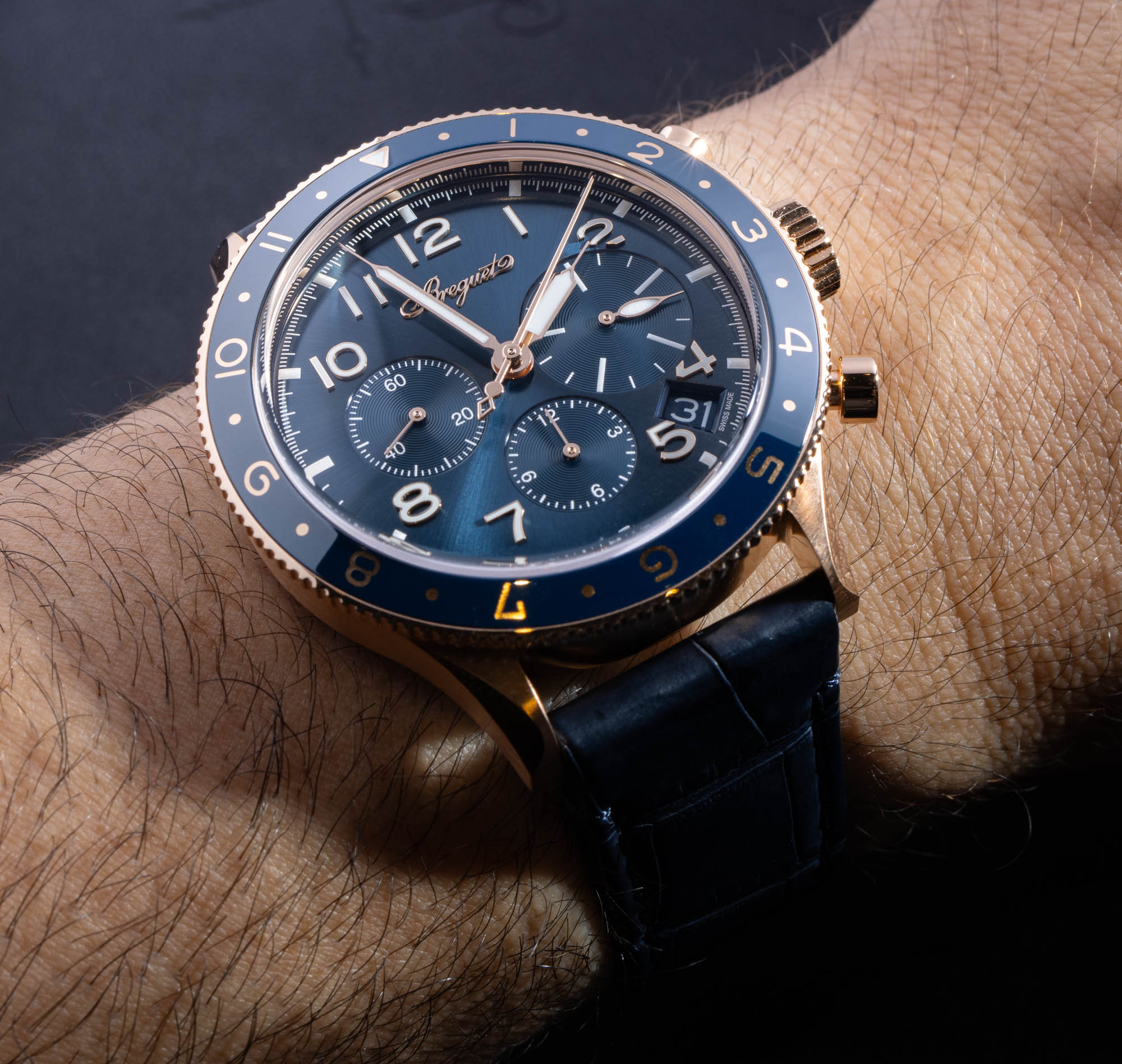 Hands-On Debut: Breguet Type XX 2067RK Gold & Blue Ceramic Watch