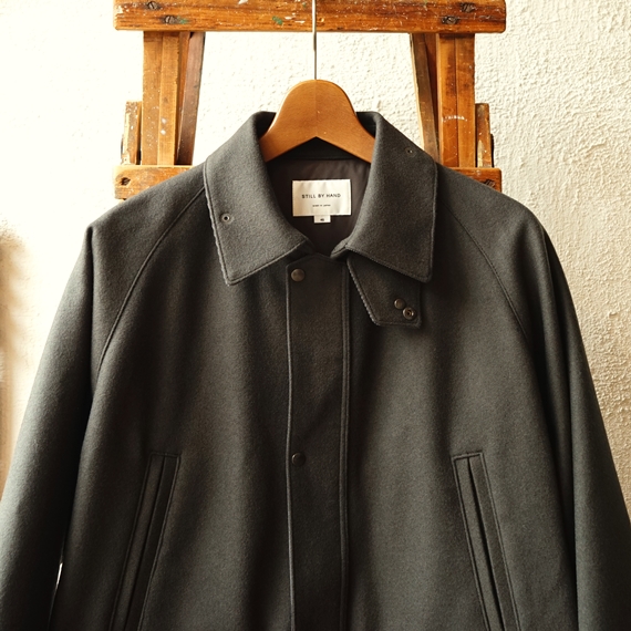 STILL BY HAND バブアーモチーフ・メルトン素材のウールコート
