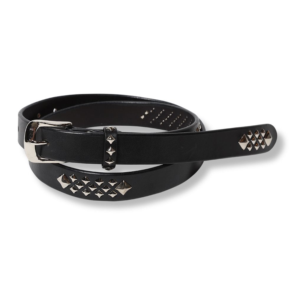 CALEE - 【残りわずか】Studs Leather Narrow Long Belt | ACRMTSM