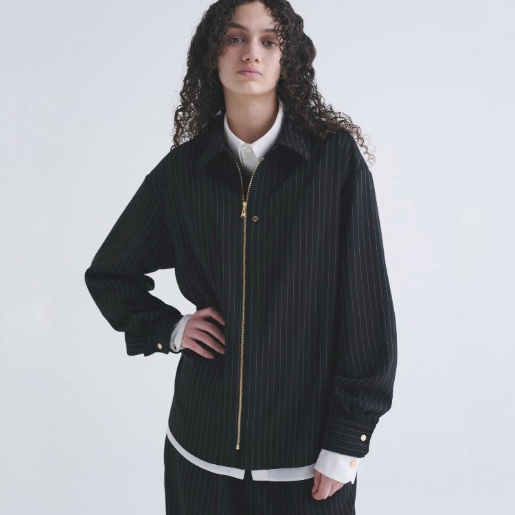 CULLNI - 【残り一点】Stripe Double Cloth Zip Up Shirt | ACRMTSM