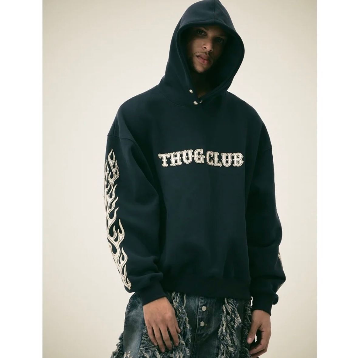 Thug Club - 【残り一点】Leather Flame Hoodie | ACRMTSM ONLINE STORE