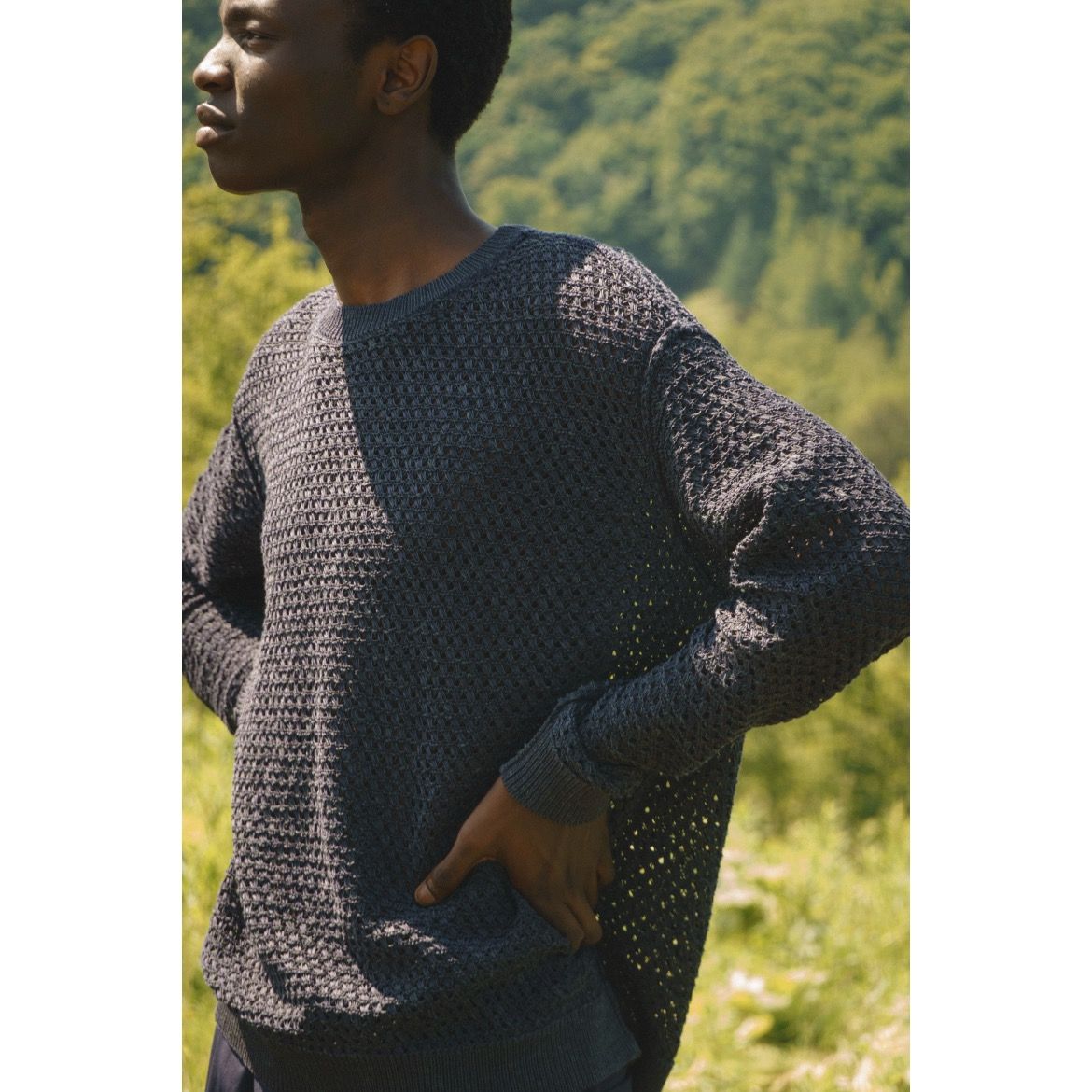 YOKE - 【残り一点】Mesh Knit Shirt Crewneck Sweater | ACRMTSM