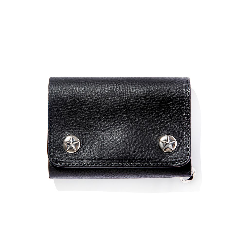 CALEE - 【残り一点】Silver Star Concho Flap Leather Half Wallet