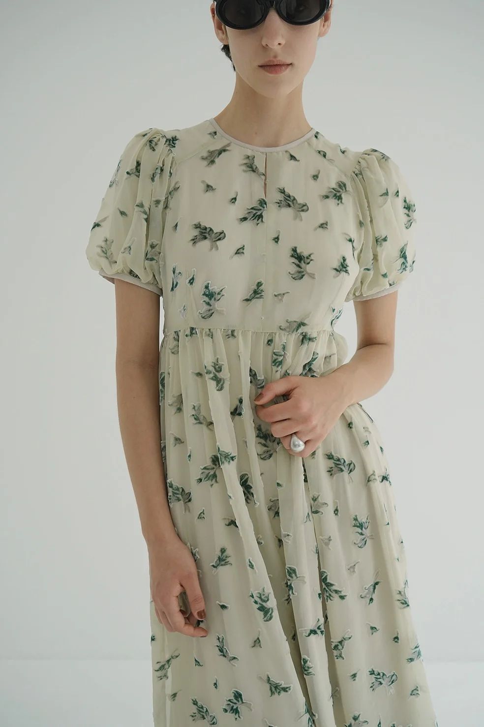 CLANE - オパールプリント ワンピース - FLOWER OPAL PUFF ONEPIECE