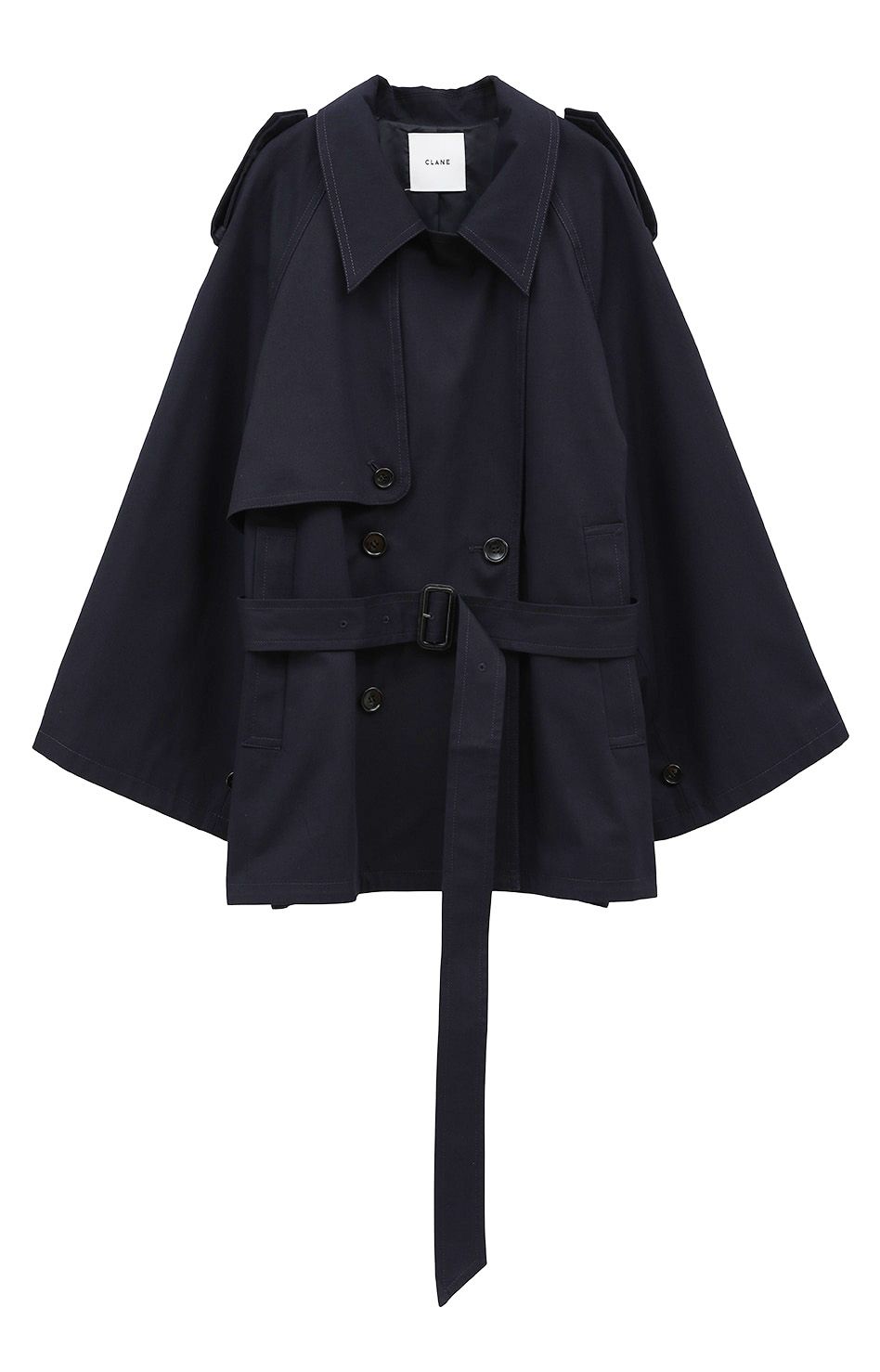 CLANE - オーバー ショート トレンチコート ネイビー - OVER SHORT