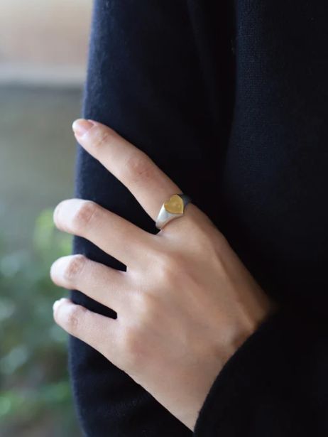 TEN. - ハートシグネット リング / 指輪 MIX （シルバー×ゴールド