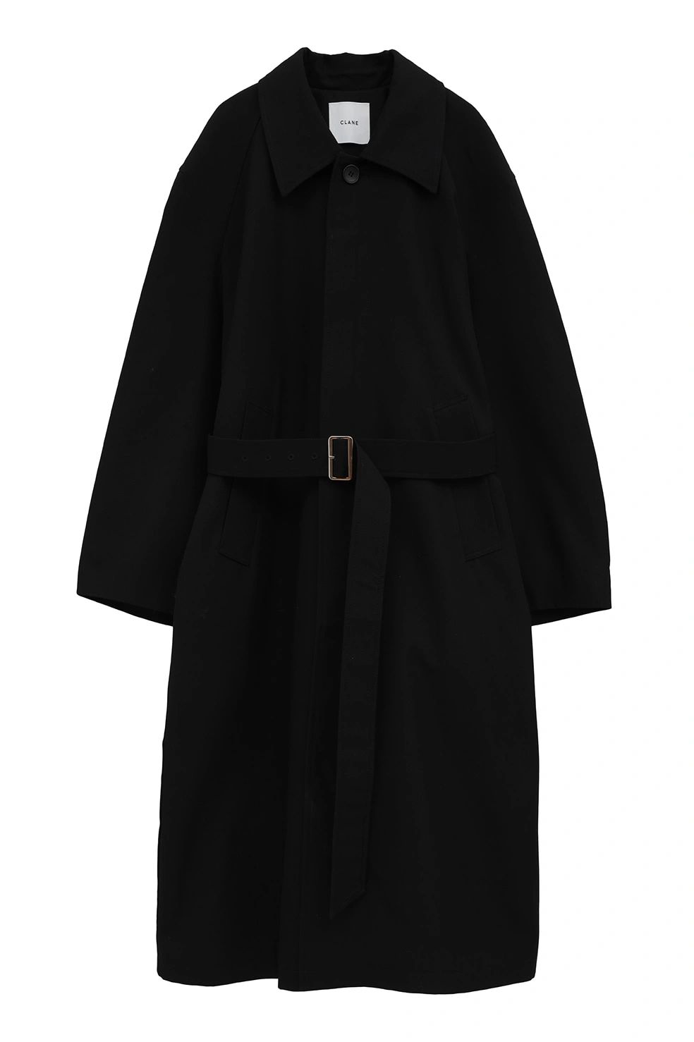 CLANE - ステンカラーコート - BULKY LINE STAIN COAT (BLACK