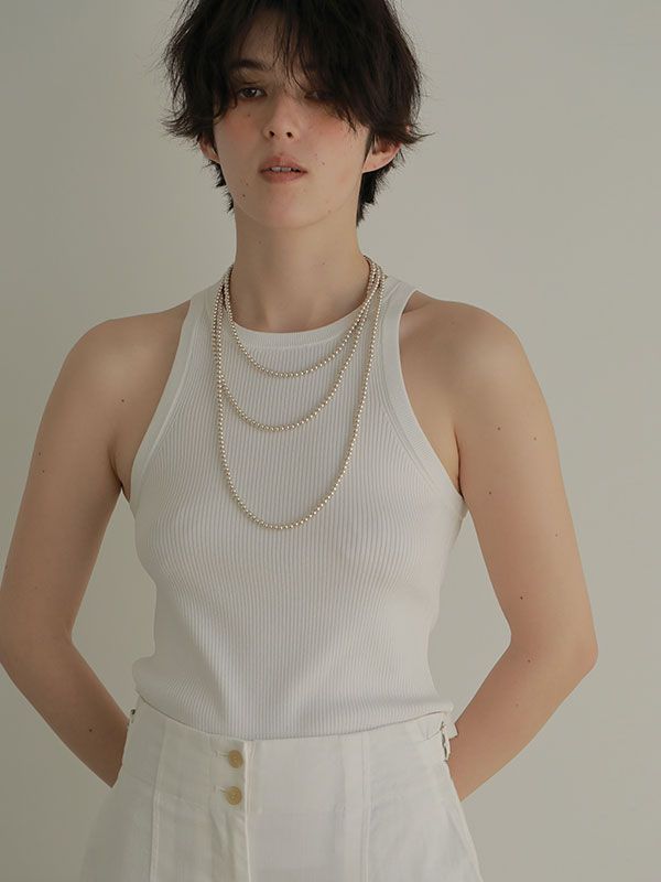 ETRE TOKYO - アメスリ リブ ニット タンク - WHITE | ADDICT WEB SHOP