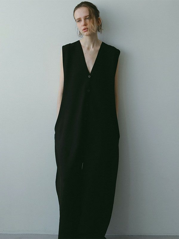 ETRE TOKYO - フロントボタンニットオールインワン - BLACK | ADDICT