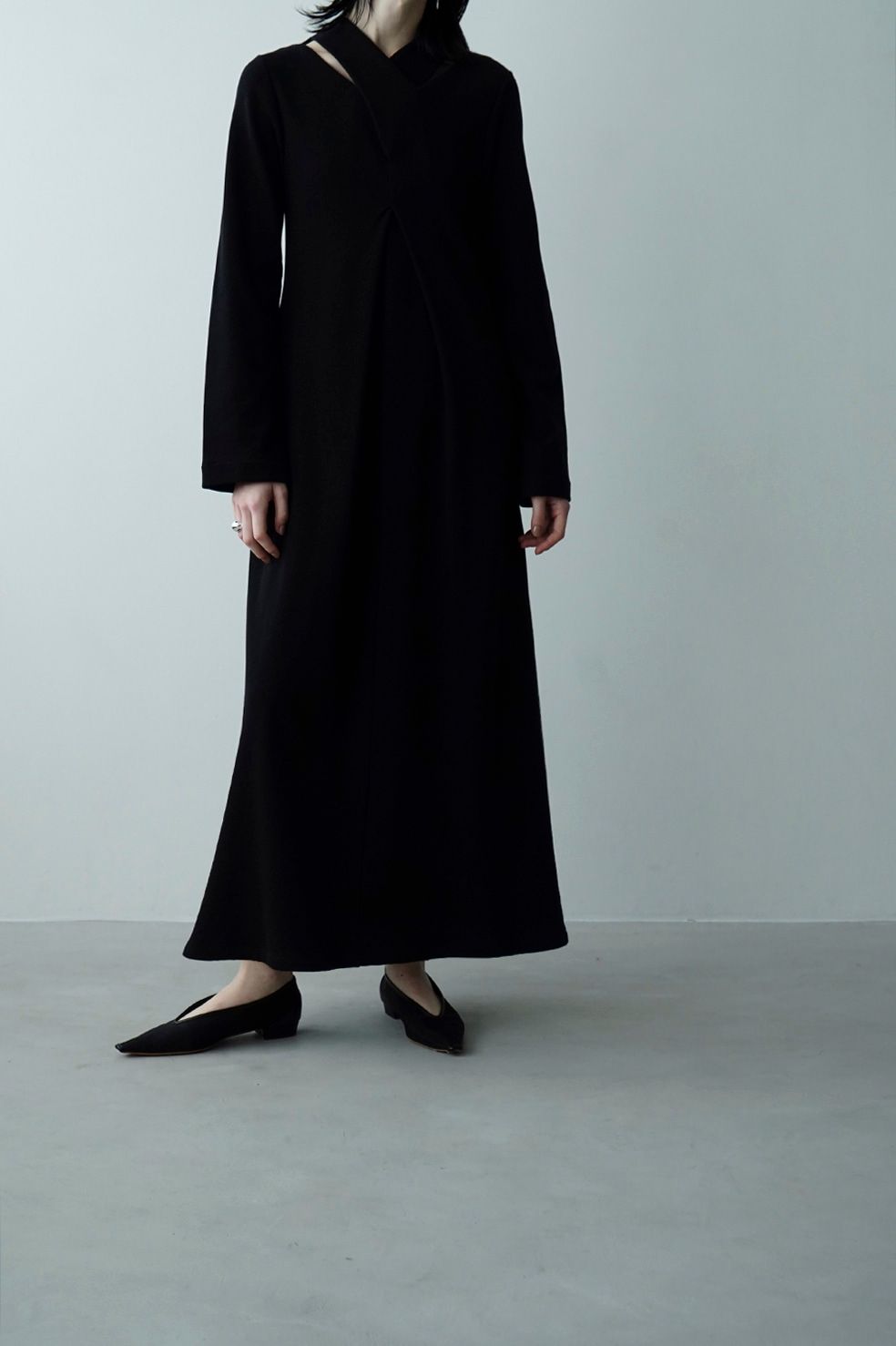 CLANE - フロント クロス ワンピース - FRONT CROSS ONE PIECE BLACK