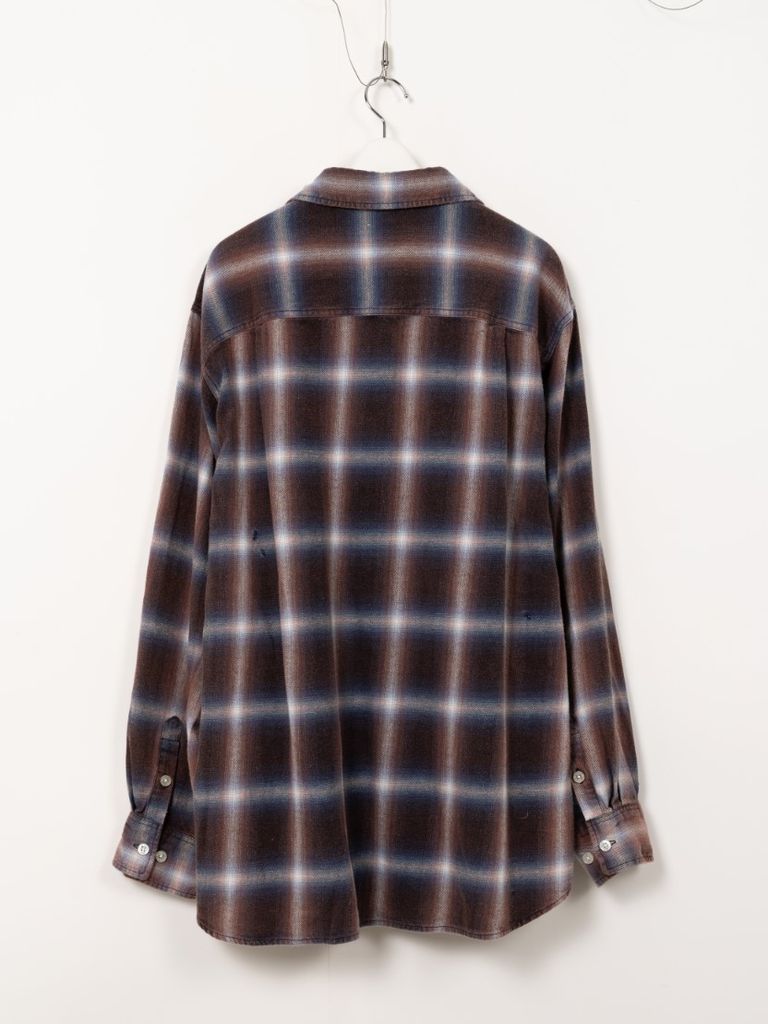 KAMIYA - BLEACHED CHECK SHIRT - ブリーチ加工チェックシャツ