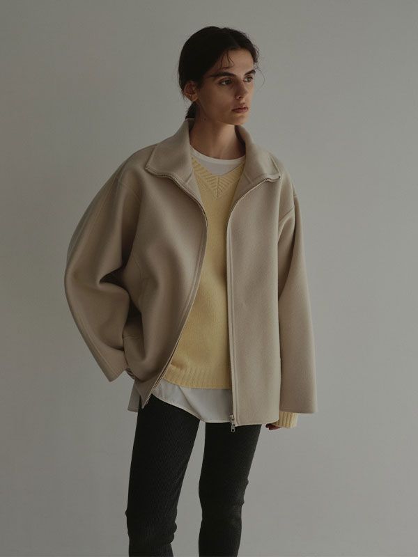 ETRE TOKYO - メルトンスタンドネックリバーブルゾン (SAGE) | ADDICT