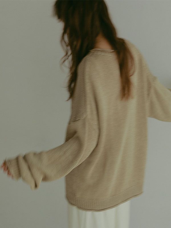 ETRE TOKYO - ボトルネックローゲージニットプルオーバ - BEIGE