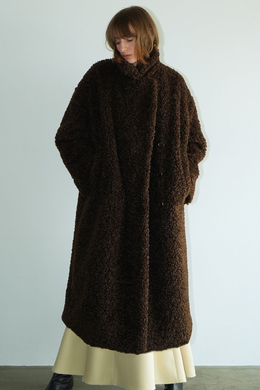 CLANE - ダブル ロング ボアコート - DOUBLE LONG BOA COAT - BROWN