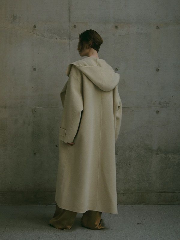 ETRE TOKYO - ウールフーディーリバーコート - BEIGE | ADDICT WEB SHOP