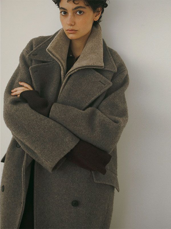ETRE TOKYO - ダブルブレストウールコート - GREY | ADDICT WEB SHOP