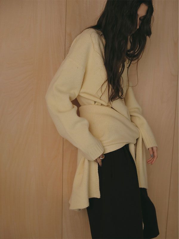 ETRE TOKYO - レイヤードニットラップスカート (YELLOW) | ADDICT WEB SHOP