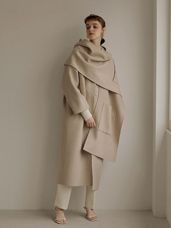 ETRE TOKYO - フーディーストールリバーコート - BEIGE | ADDICT WEB SHOP