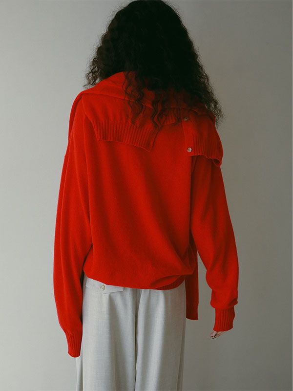 ETRE TOKYO - Vネックカシミヤニットプルオーバー RED レディース