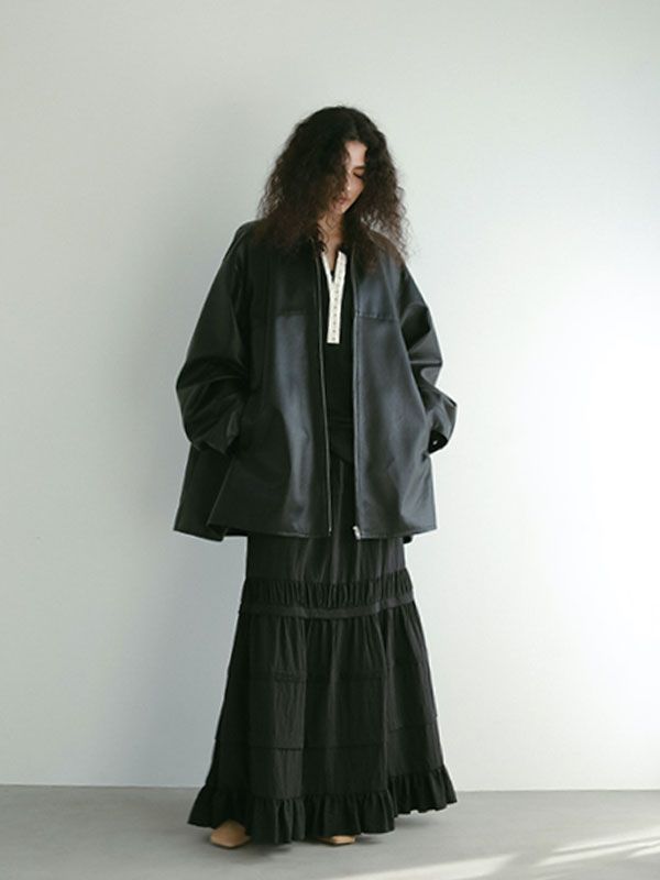 ETRE TOKYO - フェイクレザーオーバーサイズブルゾン - BLACK | ADDICT