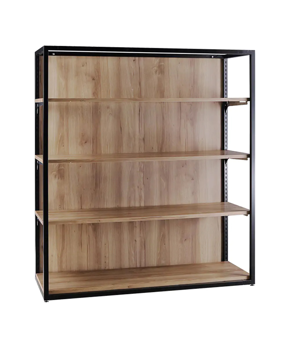 ブラックフレーム 木目 W1200 H1350｜陳列什器（壁面・中島） レンタル