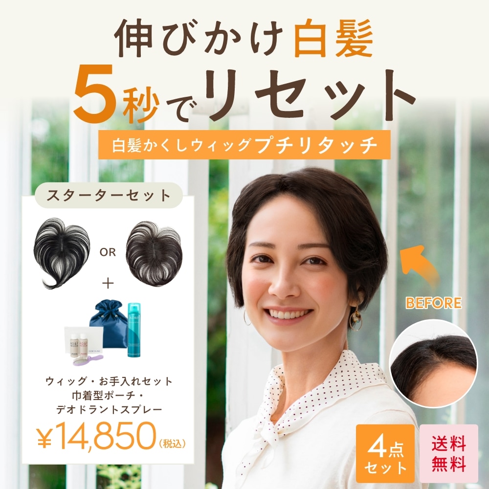 部分ウィッグ】ソフトカール［ライトブラウン］プチリタッチはじめて