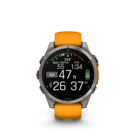 Garmin fenix 8 Sapphire 47mm GPS Smartwatch, TT with Spark Orange