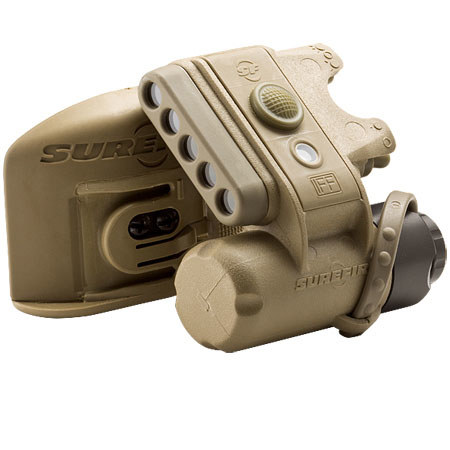 SureFire Helmet Light with Yellow-Green & IR LEDs, Tan HL1-D-TN