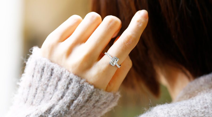 ダイヤモンド リング 1.5ct H VS2 フレームカット プラチナ GIA 鑑定