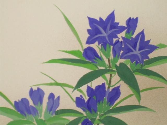 色紙絵 作者 【 久保村 政伸 】 タイトル 【、りんどう 】 額縁の