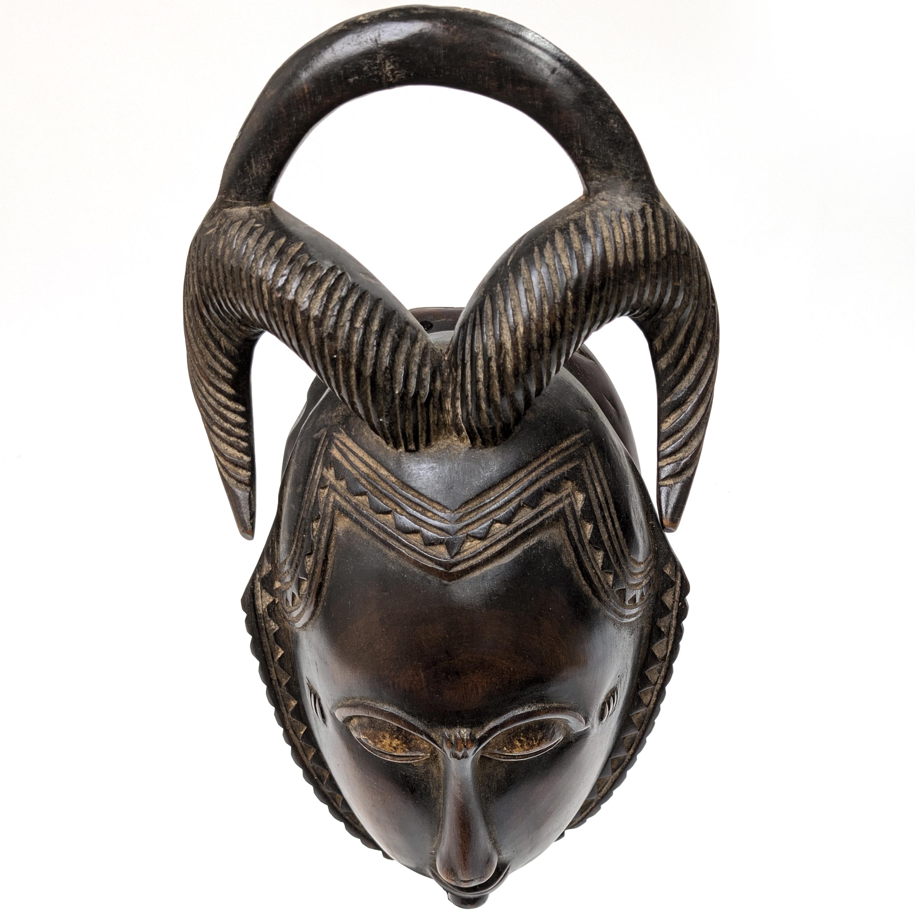 バウレ族仮面 41cm アフリカン プリミティブアート マスク （r155-17