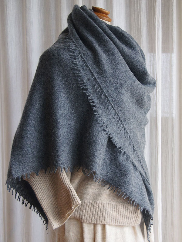 カシミヤ・フェルトストール［灰］ - ai,