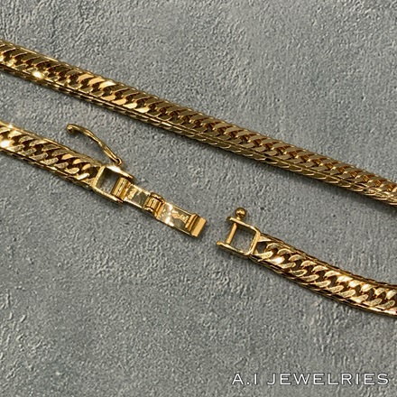 K18 Mカット 14面トリプル 10g 20cm 喜平 メンズ ブレスレット 品番