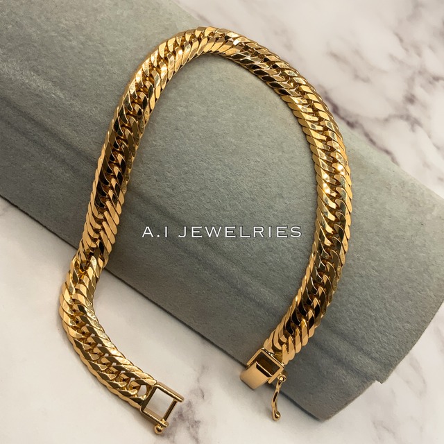 K18 12面カット トリプル18g 18cm 喜平 ブレスレット品番 k12t-1818