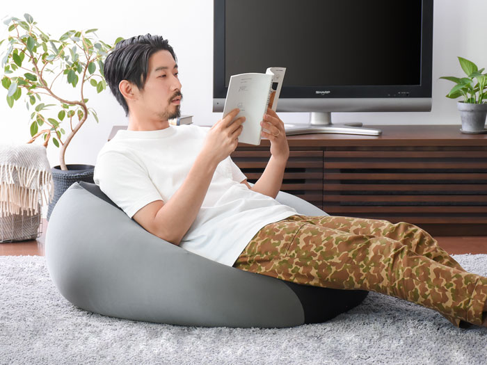 日本製】洗えるカバーのビーズクッション 体にフィット Lサイズ | 家具